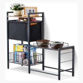 VEVOR Pet Feeding Station with Storage, Elevated Dog Bowls, Raised Dog Bowl Stand, Dog Food Storage and Feeder Station with Storage Shelves